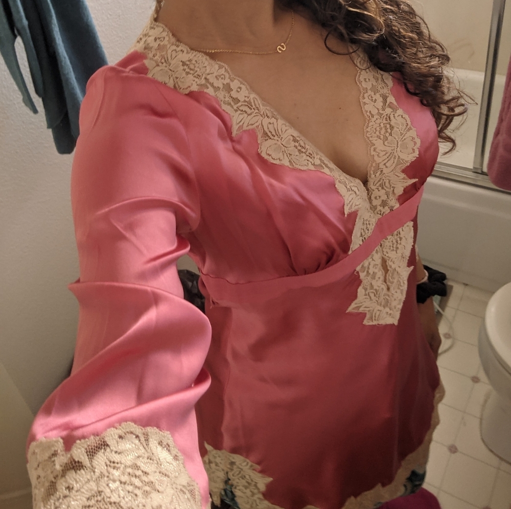 *Unique* silk and lace caftan